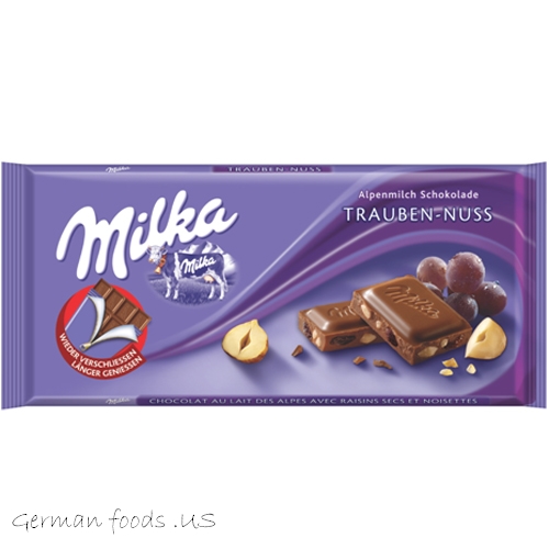 milka rasin nuts chocolate